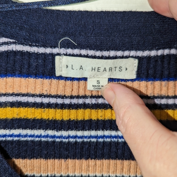 LA Hearts Multi-color Striped Ribbed Top 🏠 - Picture 6 of 6